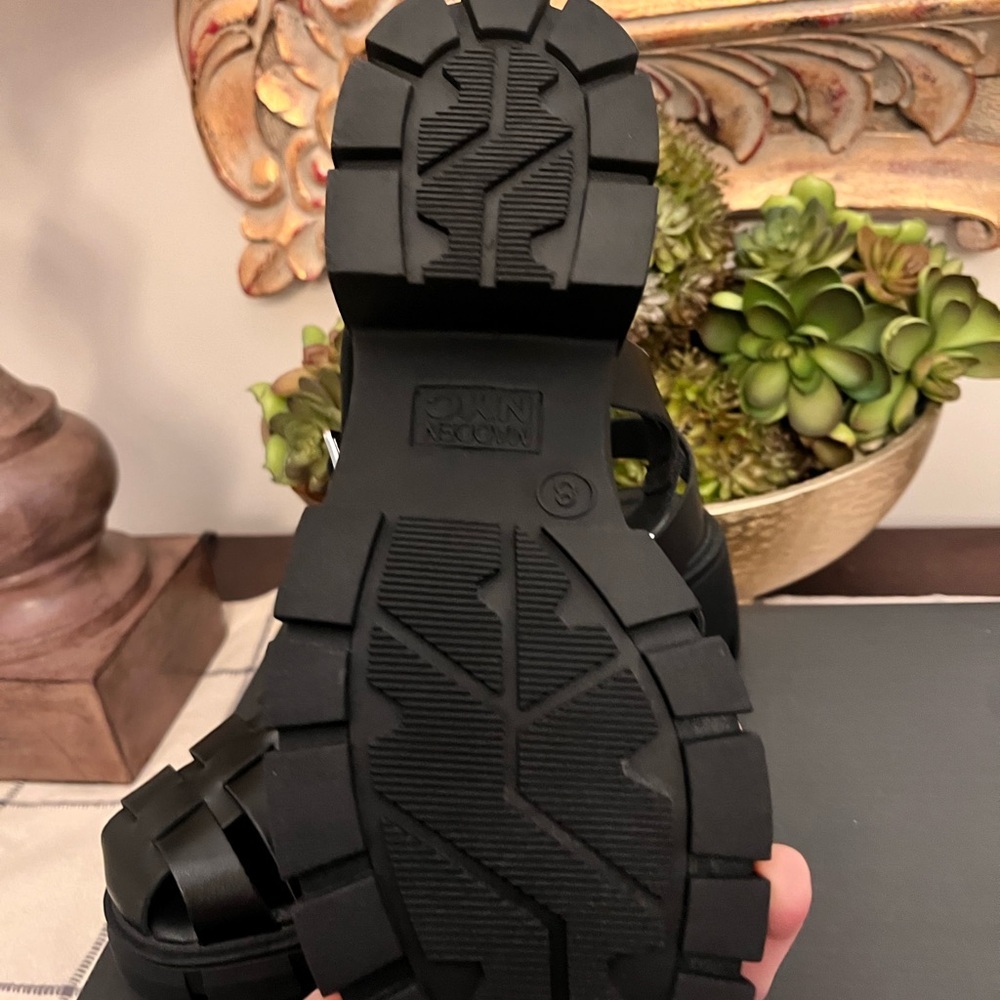 Madden NYC Black Platform Sandals NWT Women’s Size 8 Fall Perfect Trending - Picture 8 of 10